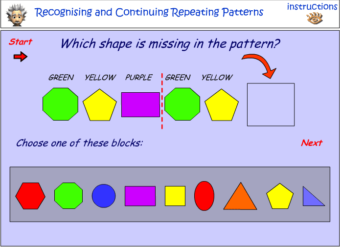 Recognizing and continuing repeating patterns