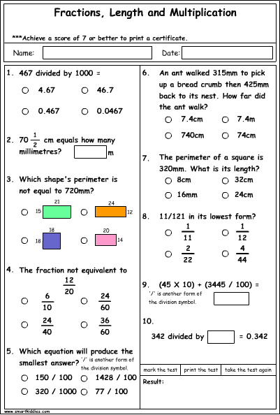 Fractions, Length and Division
