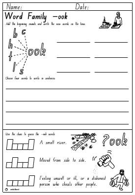 Word Family 'ook' Activity Sheet