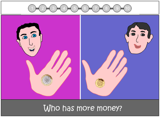 Comparing the value of coins