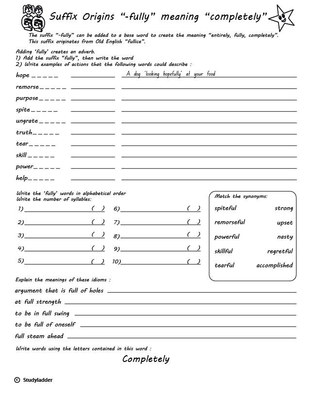 Suffix Rule Adding fully To Make An Adverb Studyladder Interactive 