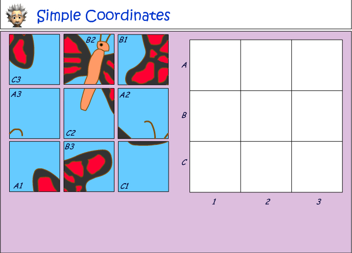 Using coordinates to complete a simple puzzle