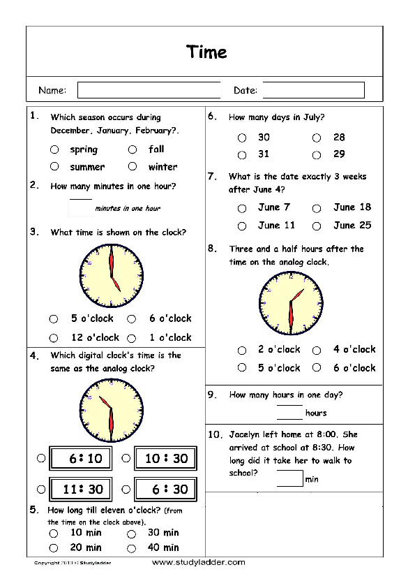time problem solving for grade 3