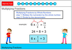 Multiplying Fractions - A Fraction by a Whole Number