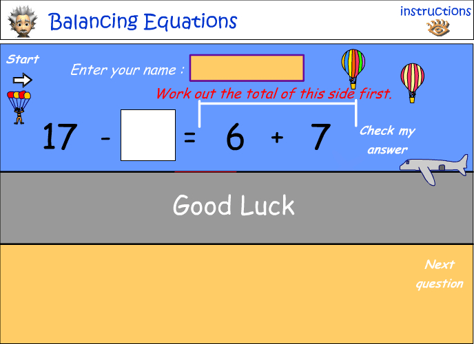 Balancing equations - number relationships