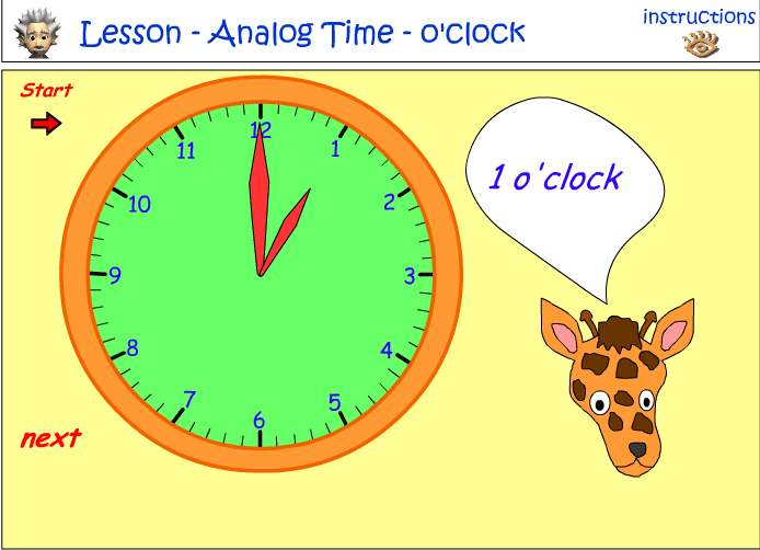 Reading an analog clock - o'clock - part 1